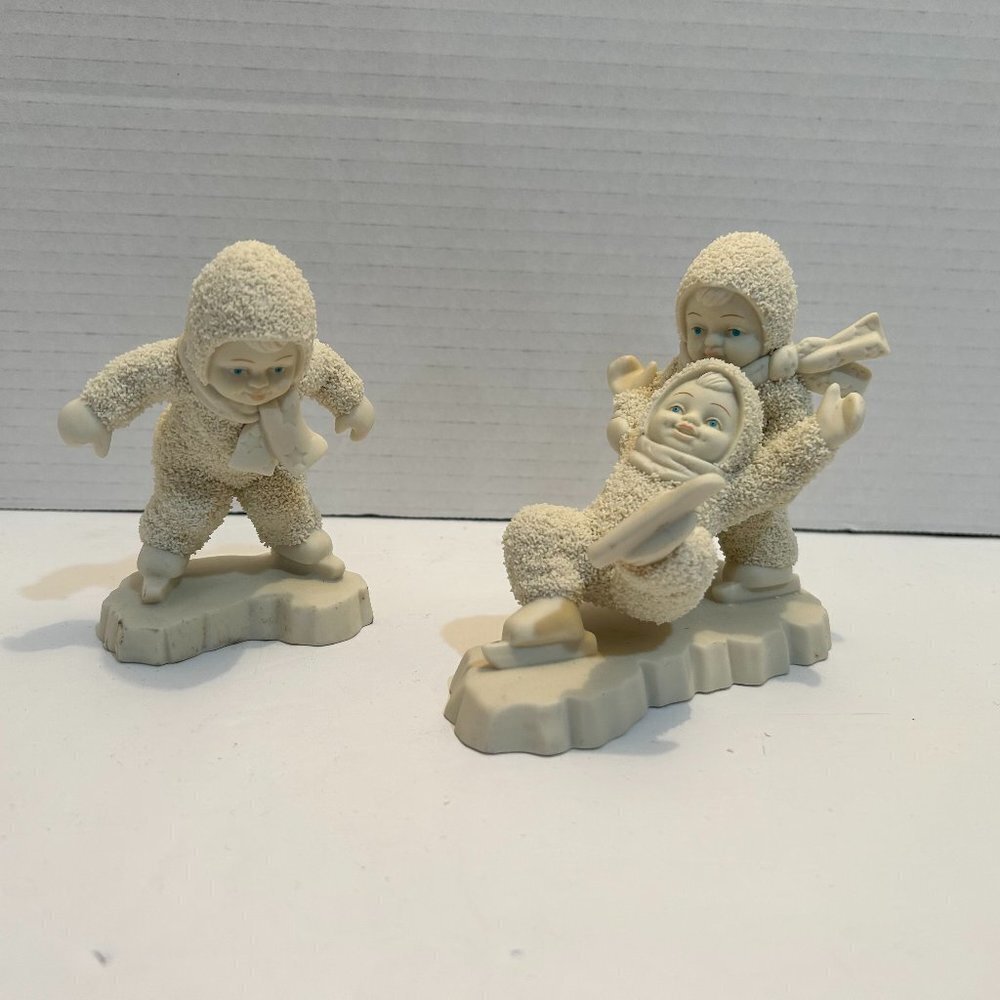 Department 56 Snowbabies "Skate with me" figurines